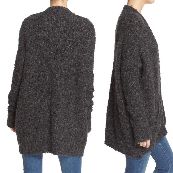 Free People Oversized Bouclé V-Neck Cardigan Small - Picture 2 of 10
